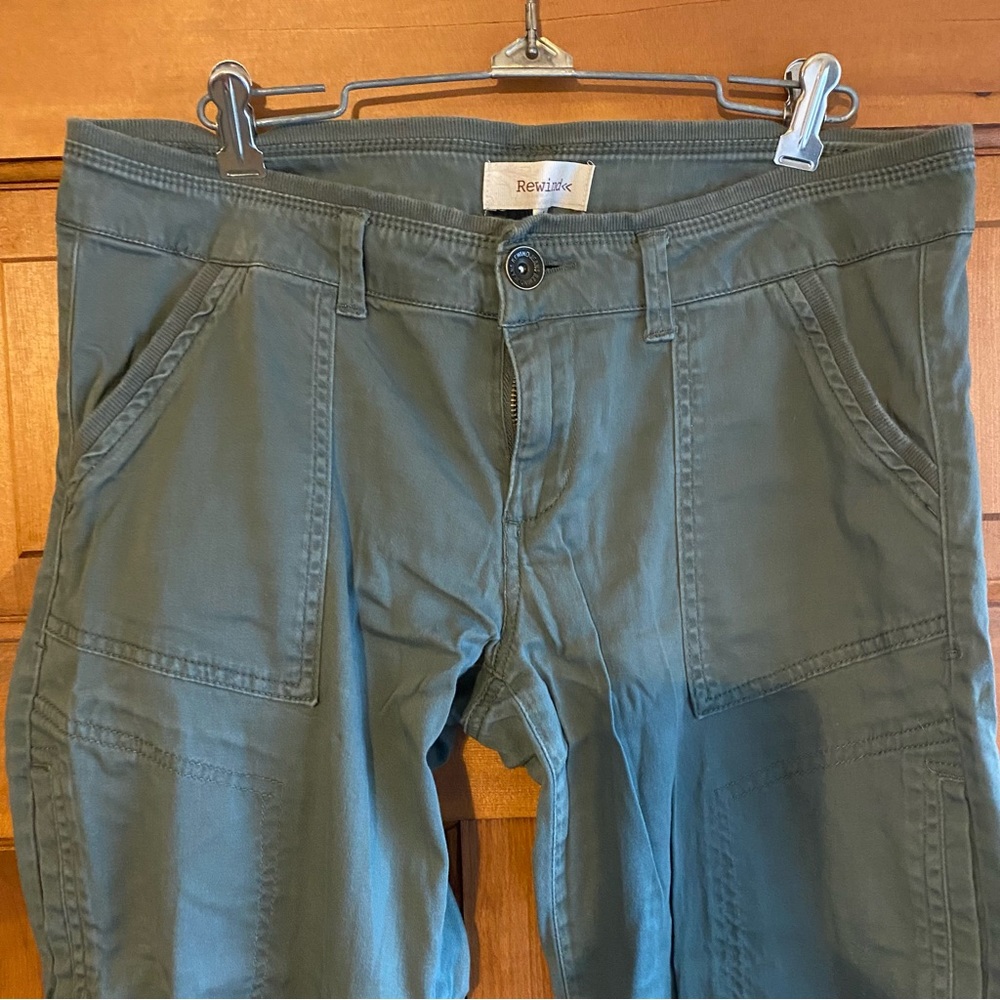 Green cargo style pants